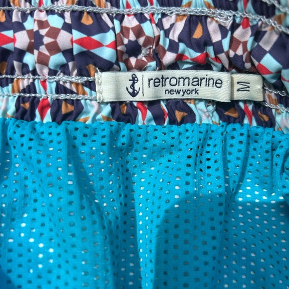 Retromarine Kaleidoscope Pattern Swim Trunks Sz M - Picture 3 of 5